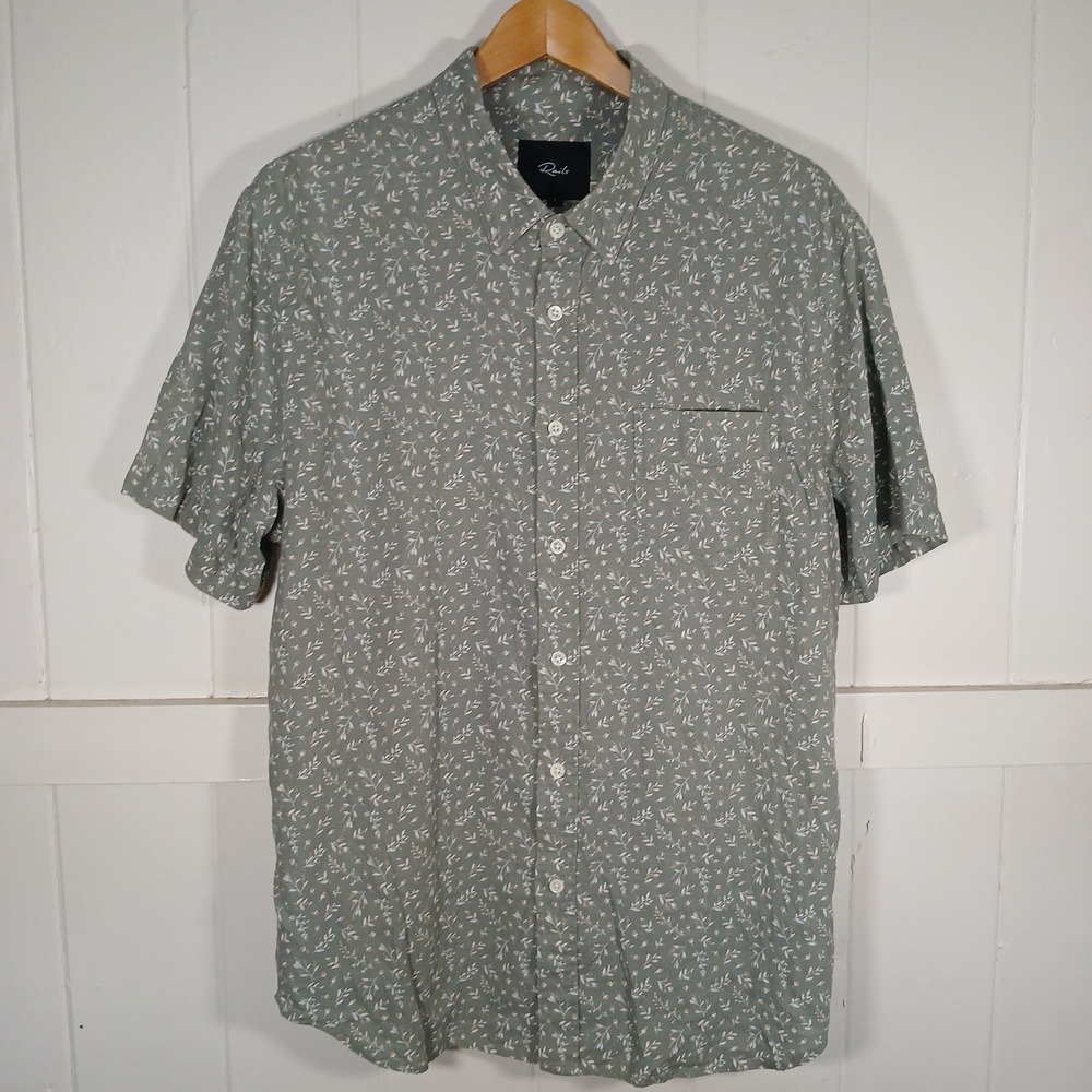 Rails Carson Button Up Shirt Mens Large Mint Green Acorn Forage Linen Blend